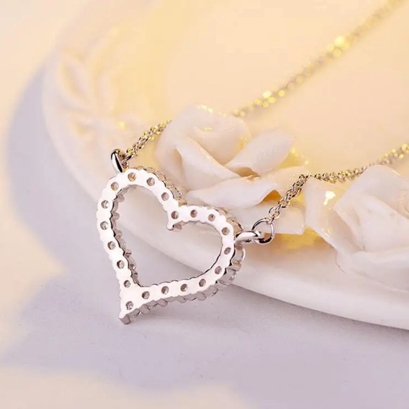 Sterling Silver 925 Heart Necklace - Picture 4 of 5